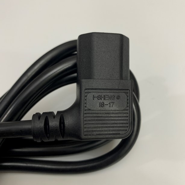 Dây Nguồn 2 Chân Tròn I-SHENG SP-022 IS-17 Chữ L Góc 90 Độ Vuông Sang Góc Trái AC Power Cord Europe Plug Schuko CEE 7/7 To IEC320 Left Angle C13 10A 250V 3x0.75mm Length 1.8M