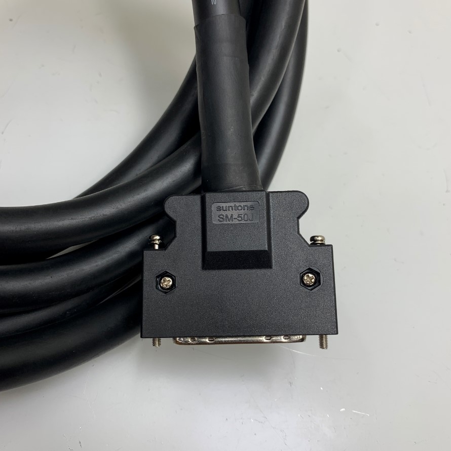 Cáp MR-J3CCN1CBL10M Dài 10M 30ft Connector Suntone SCSI MDR 50 Pin Male to 50 Core Bare Wire Open End Cable Hitachi 50 Core x 0.25mm² OD 13mm For Mitsubishi Servo CN1 Connection Terminal with Control
