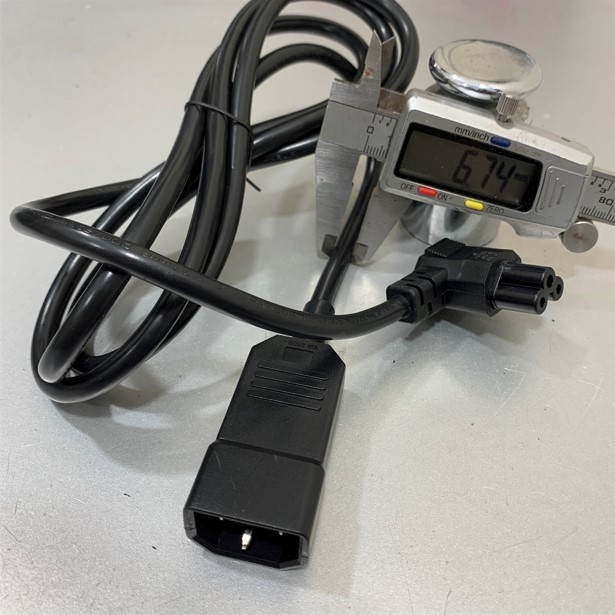 Dây Nguồn Laptop Cắm Nối Bộ Lưu Điện UPS AC Power Cord C14 to RIGHT ANGLE IEC 320 C5 I-SHENG 10A 2.5A 250V 18AWG 3x0.75mm² Length 1.8M