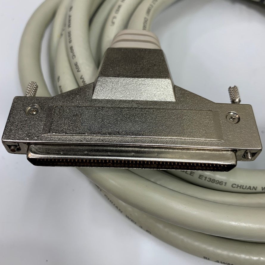 Cáp Original ADLINK ACL-102100-4 Round SCSI-II 100 Pin Male to Male Dài 4M 13.3ft Cable E138961 CHUAN WEL For ADLINK DIN-100S-01 Terminal Board and Servo Drive I/O Cable