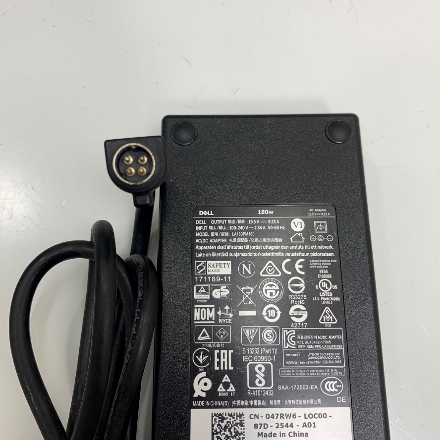 Adapter 19.5V 9.23A 180W Dell OEM CCNexergy MWA150019A Connector Size 4 Pin Din Male For Máy Siêu Âm Xách Tay GE Logiq V2 Urology Ultrasound Machine System Optional Trolley