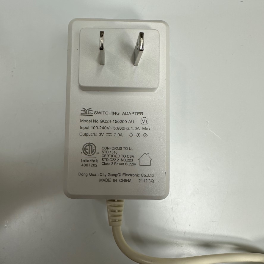 Adapter 15V 2A GangQi OEM Thay Thế UniFive UI315-15 15V 1A Connector Tip Size 5.0mm x 3.0mm For Máy Cấp Vít Tự Động Ohtake NJL Series NJL-2320, NJL-2323, NJL-4550