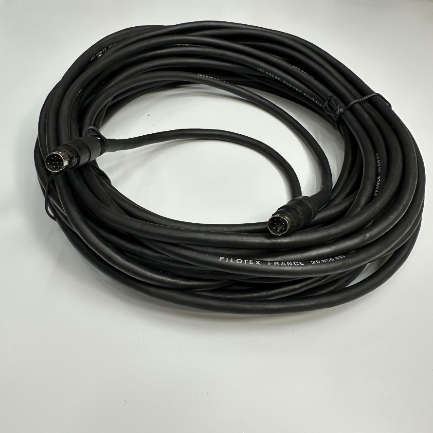 Cáp 25M 83ft Shielded Cable Mini Din 8 Pin Male to Male For Expansion Microphone AVer EVC Series Cable