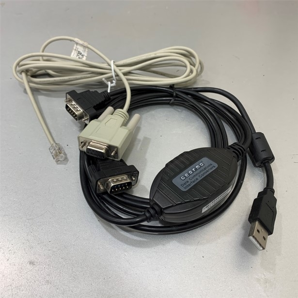 Bộ Combo Cáp Chuyên Dụng  RJ10 4P4C to DB9 Female 3M & USB to 2 Port Com DB9 Gearmo For Nạp Chương Trình Cho Biến Tần Máy Pha Băng Tải Parker AC 590+ Series