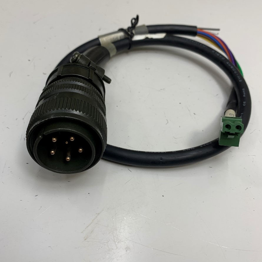 Cáp 0.7M 2.3ft YEONHAB 20-17 6 Pin Male Connector to MC100-500 DECA 2 Pin 5mm Pitch 16Amp Terminal Block For Servo Motor Power Original Cable