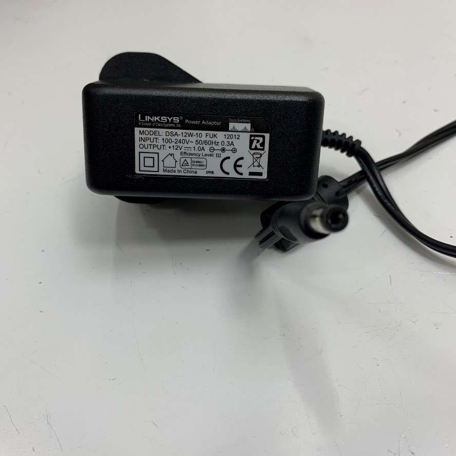 Adapter 12V 1A Linksys DSA-12W-10 FUK Connector Size 5.5mm x 2.1mm