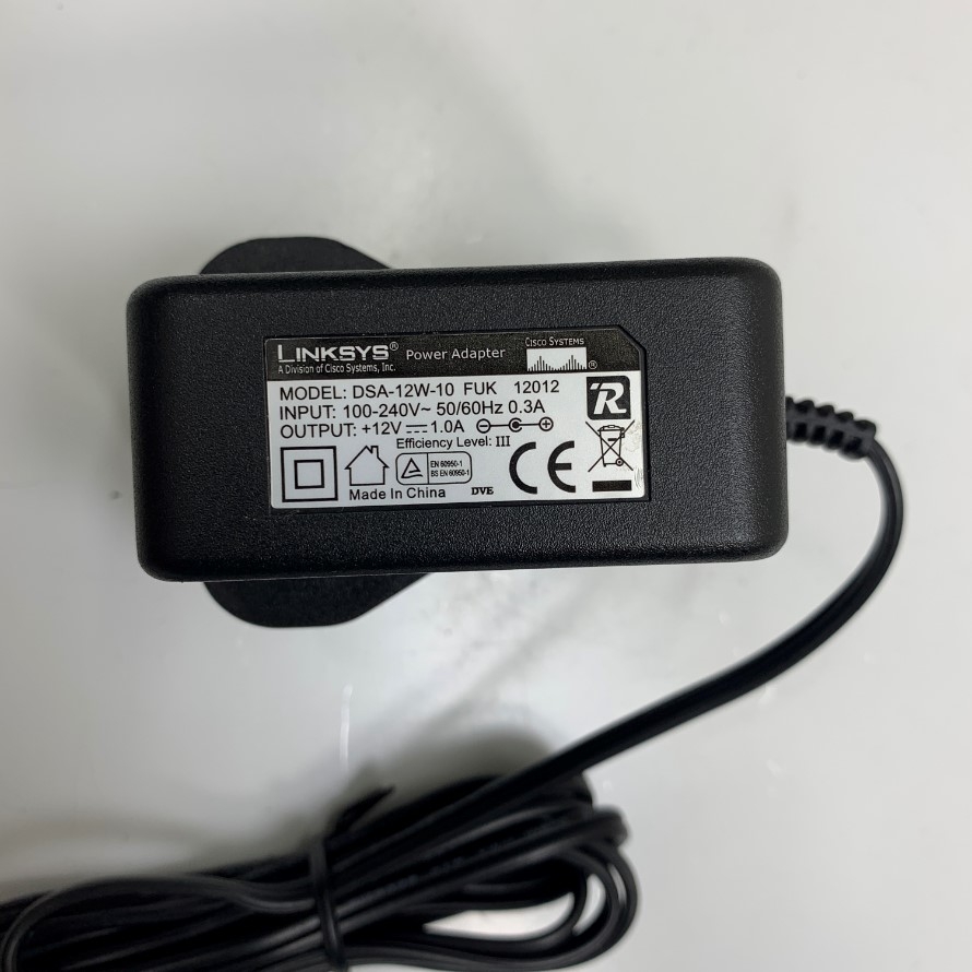 Adapter 12V 1A Linksys DSA-12W-10 FUK Connector Size 5.5mm x 2.1mm