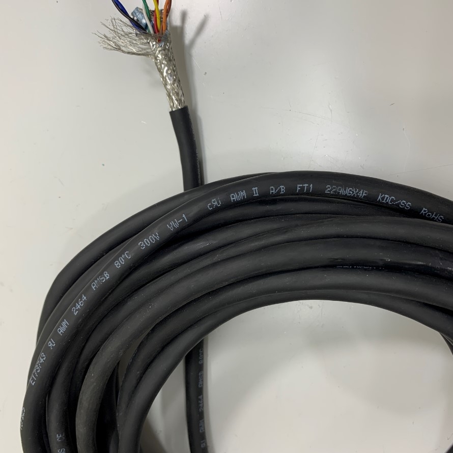 Cáp Điều Khiển Chuyển Động Dài 10M 33ft Cable KDC/SS E173743 22AWG×4P 80°C 300V VW-1 OD 8.2mm in Korea For Robot, Laser Marking Machine, I/O Signal Servo Drive Encoder