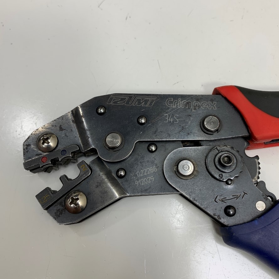 Kìm Bấm Code Crimp Wire Terminal Izumi Crimpex 34S Cable Zize 1.25mm - 2.0mm Hàng Original Theo Thiết Bị Đã Qua Sử Dụng in Japan Handed Crimping Tool
