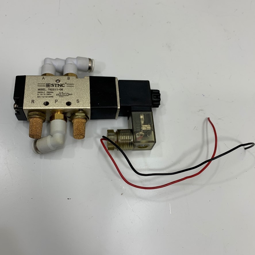 Van Điện Từ Khí Nén STNC TG2511-06 0.15-0.8Mpa Solenoid Valve in China Hàng Original Theo Thiết Bị Đã Qua Sử Dụng