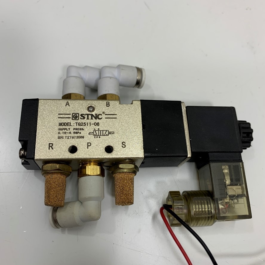 Van Điện Từ Khí Nén STNC TG2511-06 0.15-0.8Mpa Solenoid Valve in China Hàng Original Theo Thiết Bị Đã Qua Sử Dụng