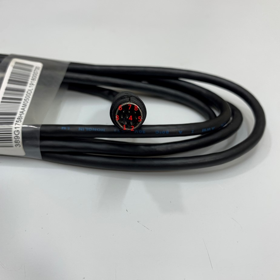 Cáp Điều Khiển 6Ft Dài 1.8M Mini Din 8 Pin Male to 8 Way End Black Shielded Cable For PLC/HMI/ Terminal Module RS232/RS-422/RS-485 Breakout Communication Cable Assembly
