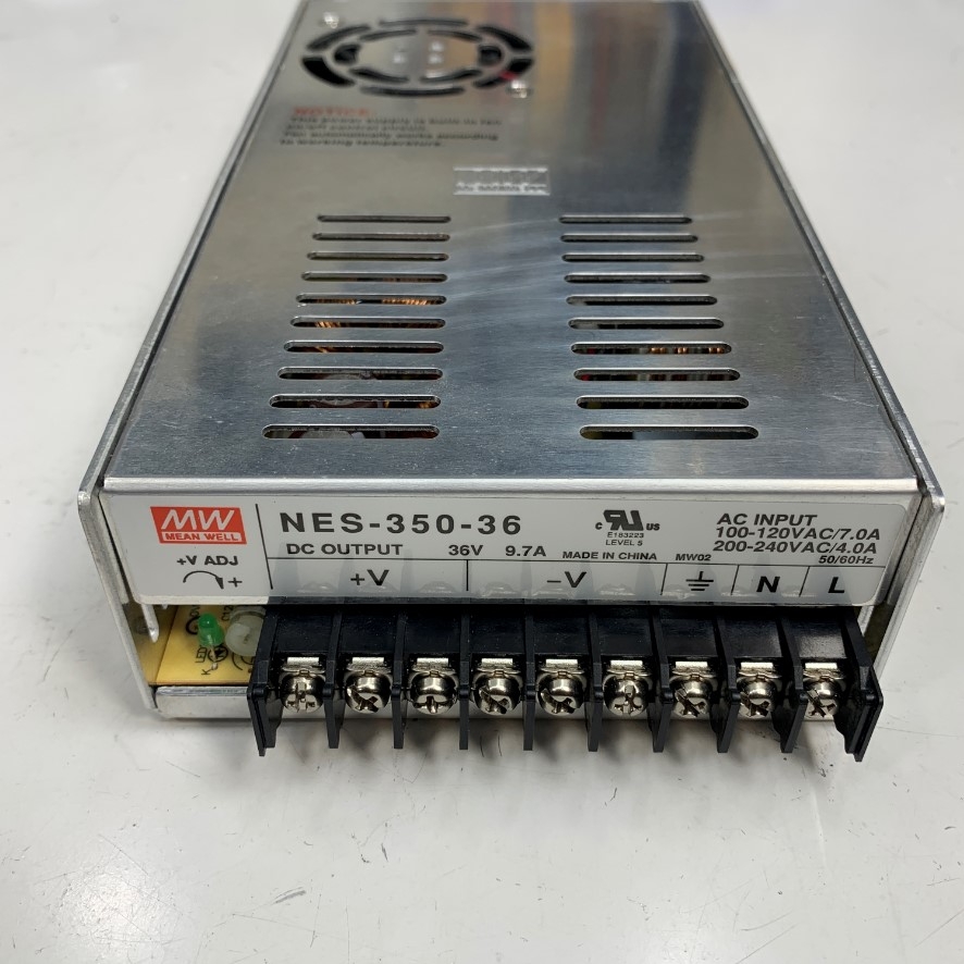 Nguồn Tổ Ong 36V 9.7A MEAN WELL NES-350-36 Switching Power Supply Input 100-240VAC 4A 50/60Hz Hàng Original Zin Tháo Thiết Bị Đã Qua Sử Dụng