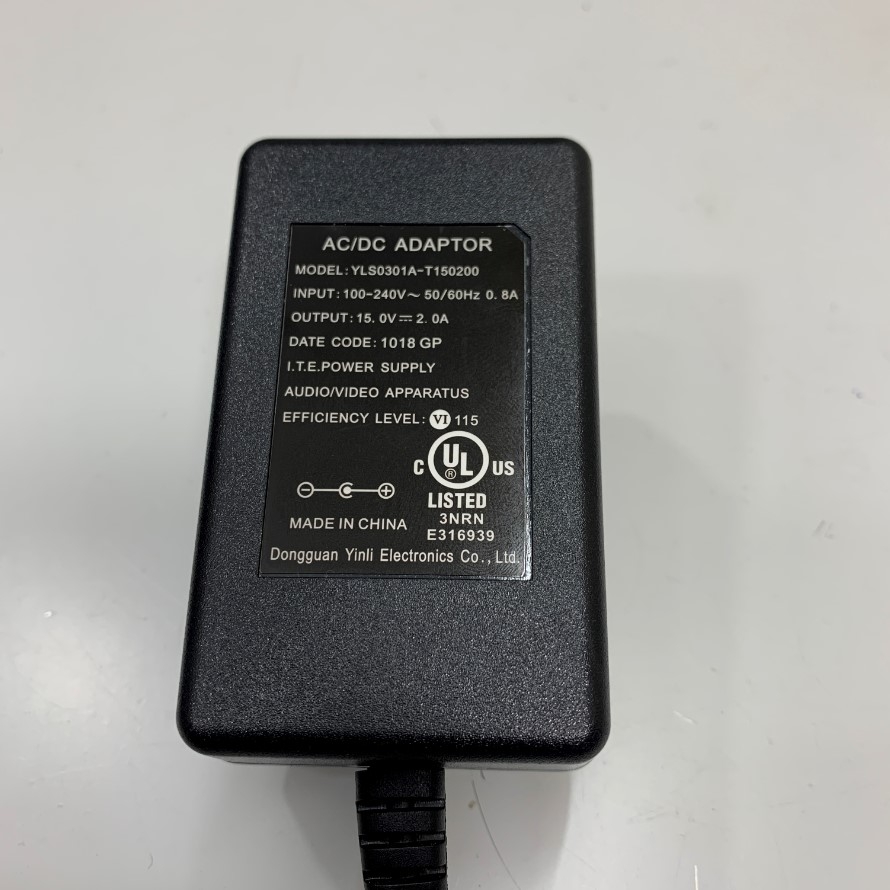 Adapter 15V 2A Yinli Electronics US Plug OEM Sartorius YEPS01-15V0 DC + ---C--- Connector Size 5.5mm x 2.1mm For Cân Điện Tử Sartorius Analytical Lab Digital Balance