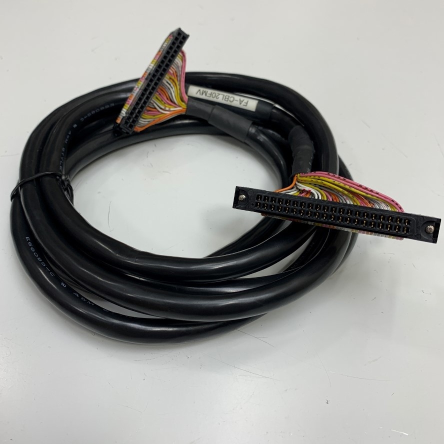 Cáp Original FA-CBL20FMV Dài 2M 6.5ft Mitsubishi Cable Socket Connector A6CON1 40 Pin Female to IDC 40 Pin Female Pitch 2.54mm For PLC Mitsubishi witch Interface Modular Terminal Block