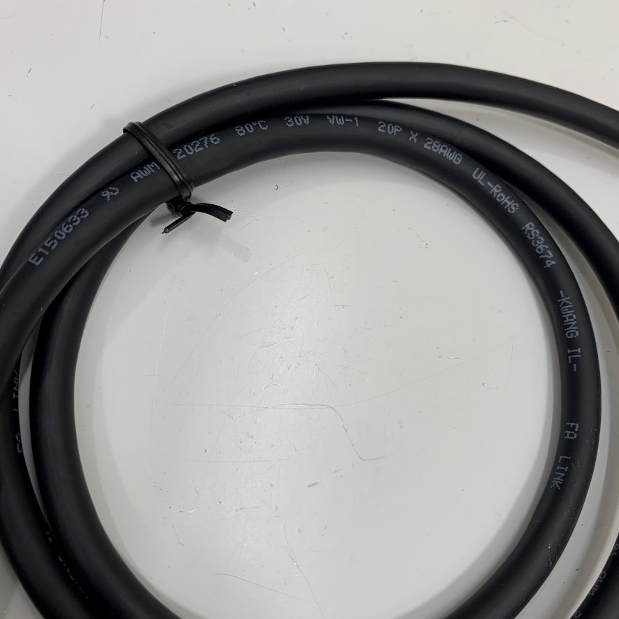 Cáp Original Mitsubishi L40HF-10PB-3 Dài 1M 3.3ft Cable KWANG IL E150633 AWM 20276 80°C 30V VW-1 20P x 28AWG UL For Mitsubishi PLC I/O Cable