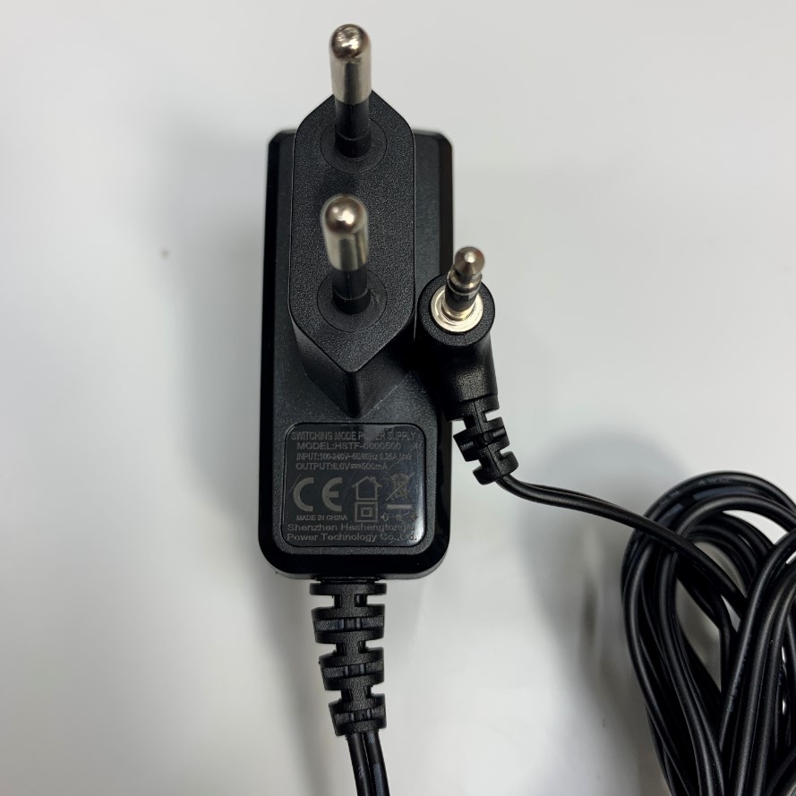 Adapter 6V 0.5A Shenzhen HSTF-0600500 EU Plug Connector Tip Size Audio 3.5mm 2 Pole