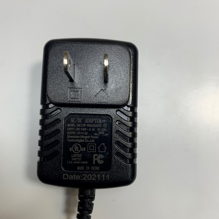 Adapter 5V 2A 10W I.T.E MX15W-0502000UX US Plug Connector Tip Size 5.5mm x 2.5mm For Ethernet Media Converter Network, IP Telephone