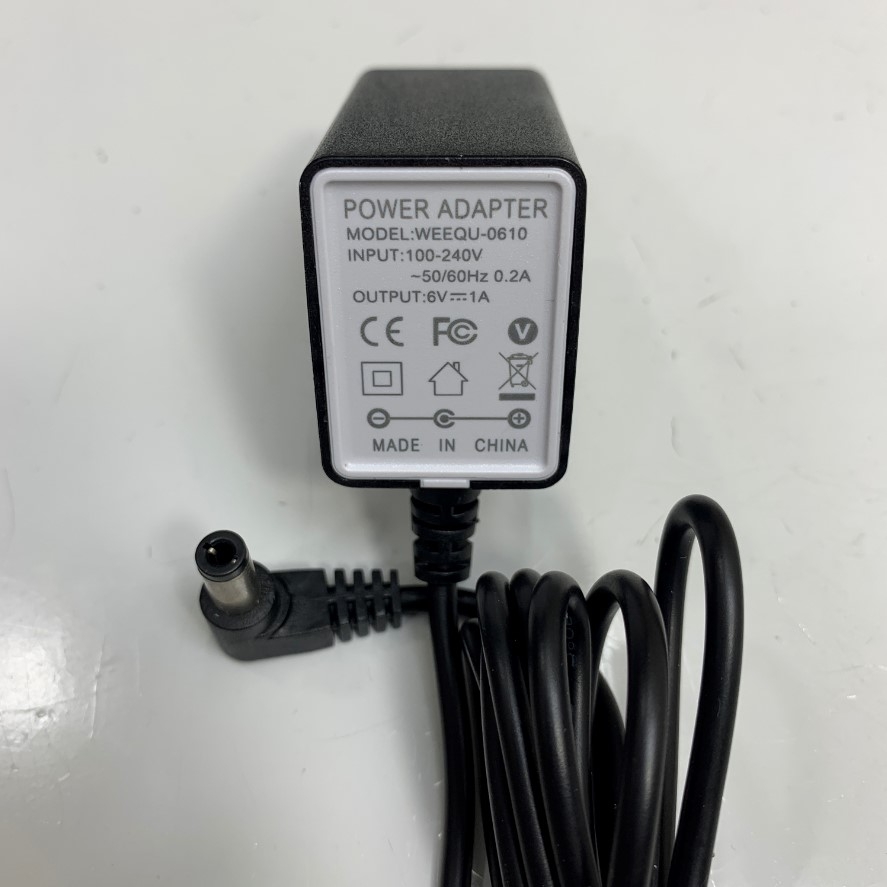 Adapter 6V 1A WEEQU-6010 US Plug Connector Size 5.5mm x 2.5mm