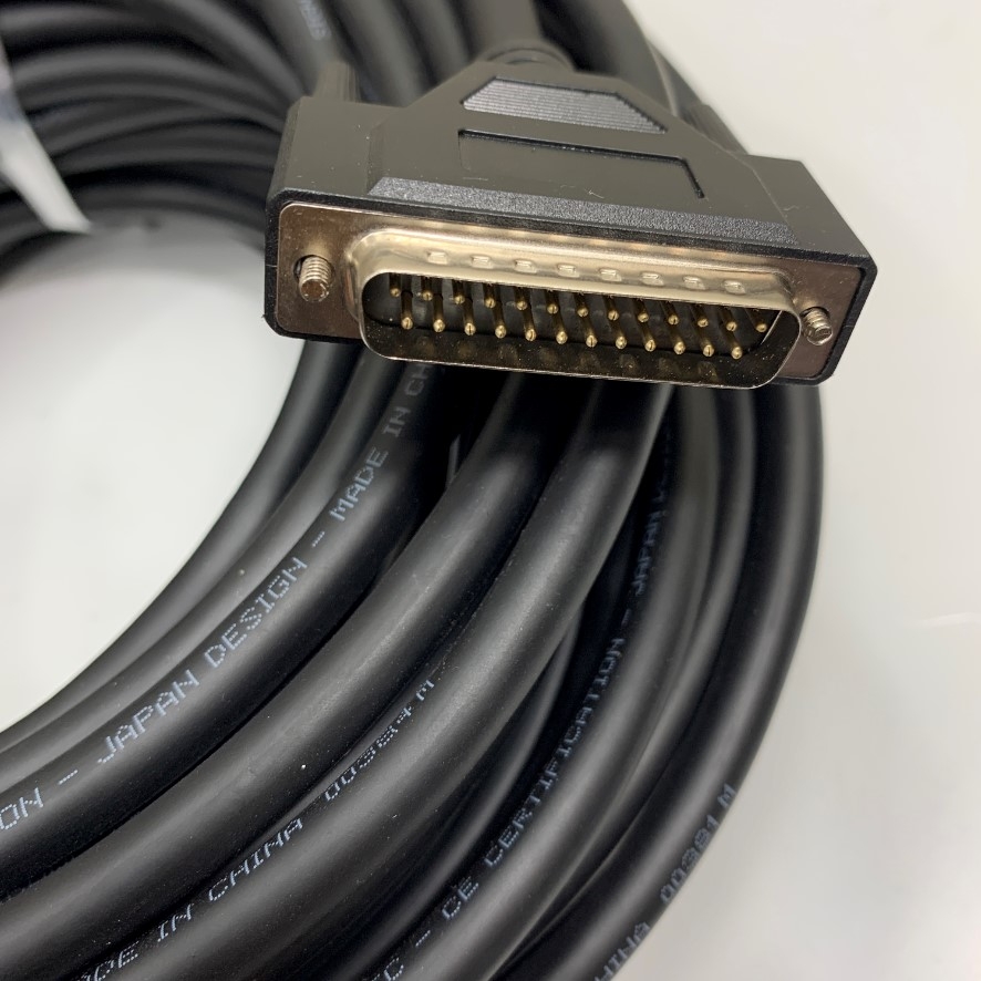 Cáp DB25 Male to DB25 Male Serial Cable All Lines Wired Straight Through Dài 10M 33ft 25 Core x 0.15mm² 26AWG Shielded Cable OD Ø 9.3mm For Serial Or Parallel Machine CNC Interface