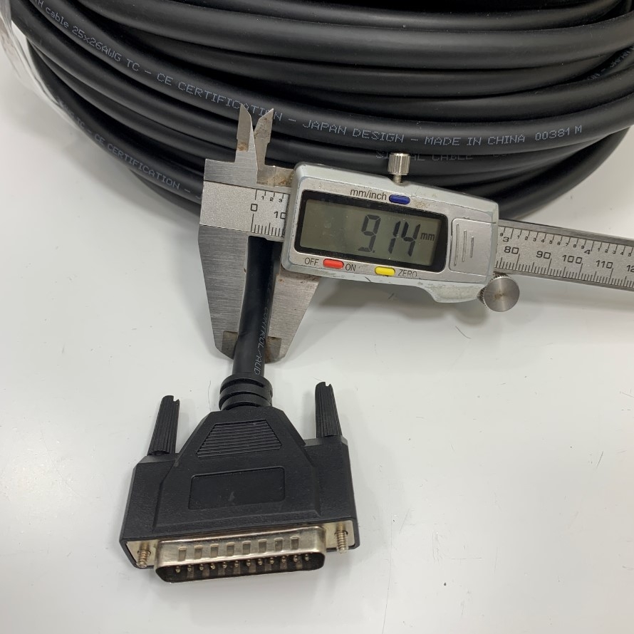 Cáp DB25 25 Pin Serial Port Cable Male to Male Dài 5M 17ft 25 Core x 0.15mm² 26AWG Shielded Cable OD Ø 9.3mm For Serial Or Parallel Machine CNC Interface