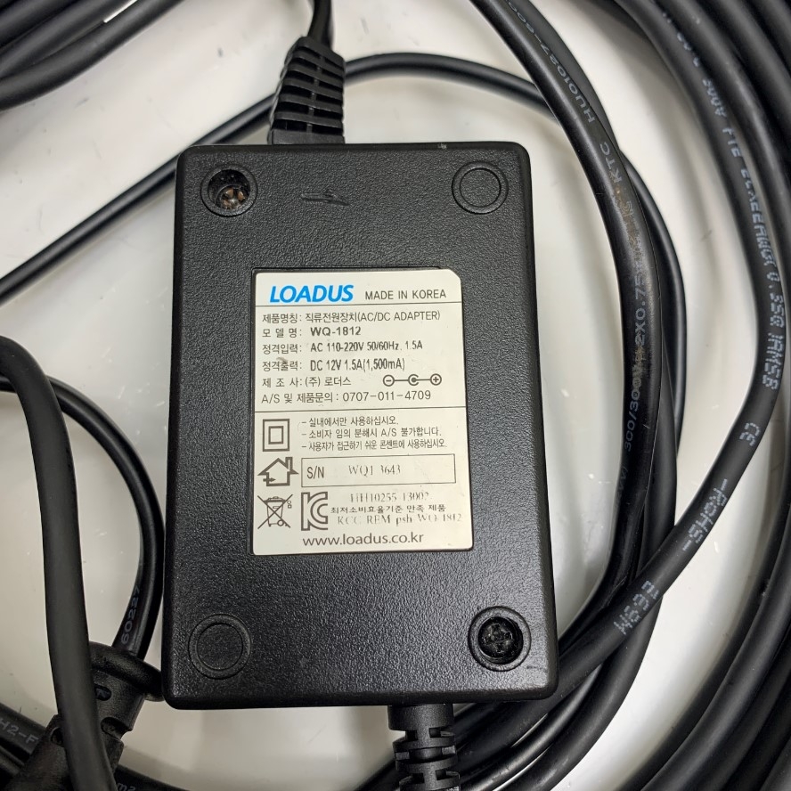 Adapter Original 12V 1.5A 18W LOADUS WQ-1812 Connector Size Hirose HR10A-7P-6S(73) 6 Pin Female Dài 15M 50ft DP-1201-6PIN-15M For Basler Industrial Camera