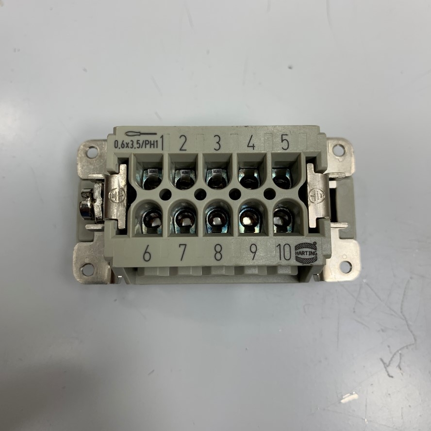 Đầu Nối Điện Chịu Nhiệt Cao Connector 10 Pin Male Harting Han 10E-M-s 09 33 010 2601 16A 500V 6KV 3