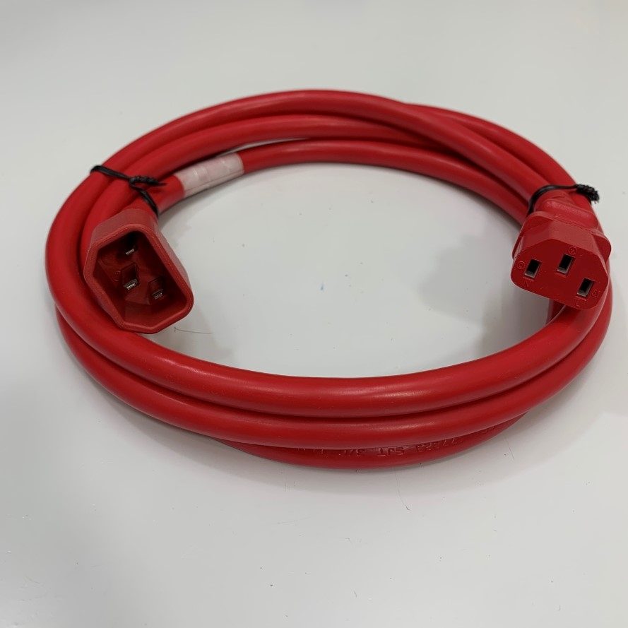 Dây Nguồn APC Power Cord C13 to C14 6Ft Dài 1.8M 15A 250V 14AWG 3x2.08mm² VW-1 105°C CSA SJT UL Cable OD 9.4mm-Red AP9870 in Taiwan