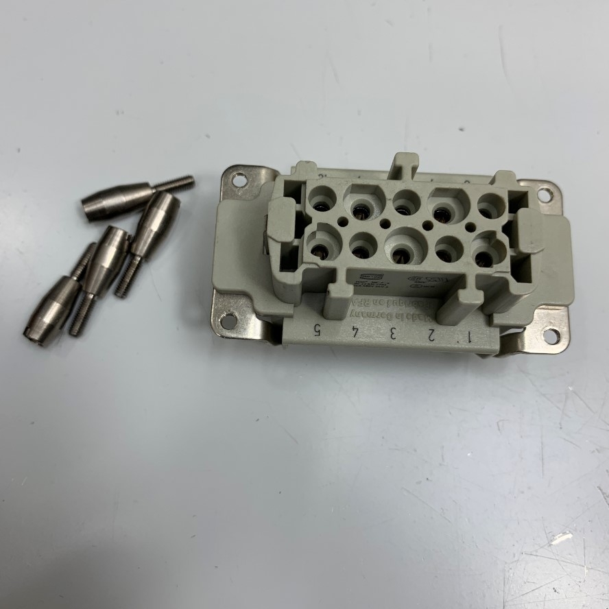 Đầu Nối Điện Chịu Nhiệt Cao Connector 10 Pin Female Harting Han 10E-F-s 09 33 010 2701 16A 500V 6KV 3