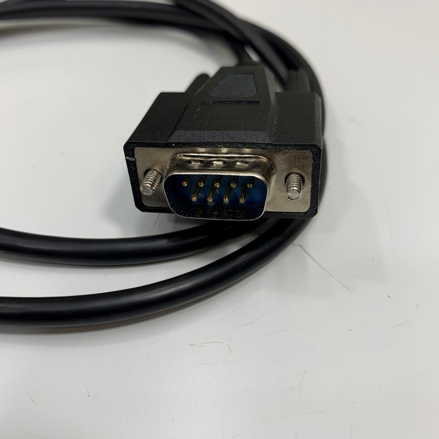 Cáp Lập Trình Dài 1M 3.3ft Mitsubishi Melsec-Q Series Q61P, Q02HCPU, QX42, QD75D2 PLC with and HMI Delta DOP Series, DOP-107DV Programming Cable RS232 Connector MD6M to DB9 Male Cable Shielded