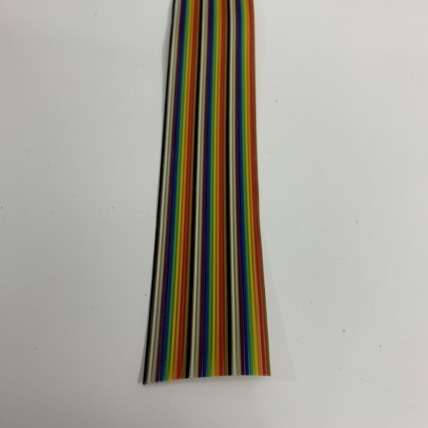 Cáp Bẹ Nhiều Mầu IDC 30 Pin Flat Rainbow Ribbon Cable 30 Wire 1.27mm Pitch 30 Way Unscreened 38.1mm Width 26AWG 300V Length 55M