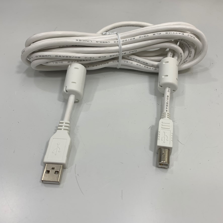 Cáp 5M 17ft USB 2.0 Type A Male to Type B Male White E477146 Shielded Cable Data Transfer 480Mbps For Cân Điện Tử Mettler Toledo witch Computer or Printer