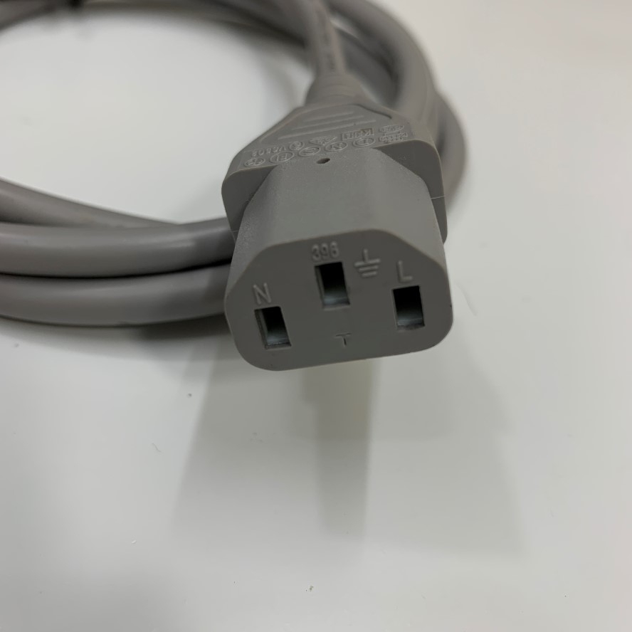 Dây Nguồn APC Power Cord IEC C13 to C14 Cable Dài 1.8M 10A 250V H05VV-F 18AWG 3x0.75mm²  75°C VDE Cable OD 7.0mm Grey Color AP9870 in China