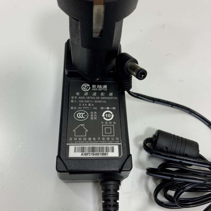 Adapter 9V 1A HOIOTO ADS-18FSG-09 EU Plug Connector Size 5.5mm x 2.5mm For Cân Điện Tử Weighing Balance Power Supply
