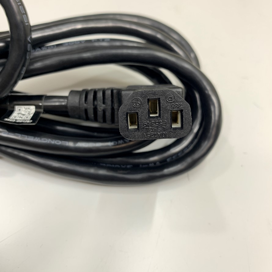 Dây Nguồn AC Power Cord C14 to C13 Right Angle Longwell 10A 250V 3x0.824mm² 18AWG Length 3M