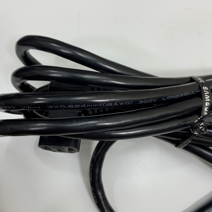Dây Nguồn AC Power Cord C14 to C13 Right Angle Longwell 10A 250V 3x0.824mm² 18AWG Length 3M