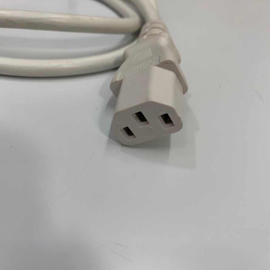 Dây Nguồn APC Power Cord IEC C13 to C14 Cable Dài 1M 10A 250V H05VV-F 18AWG 3x1.0mm² 75°C VDE Cable OD 7.0mm White Color AP9870 in China