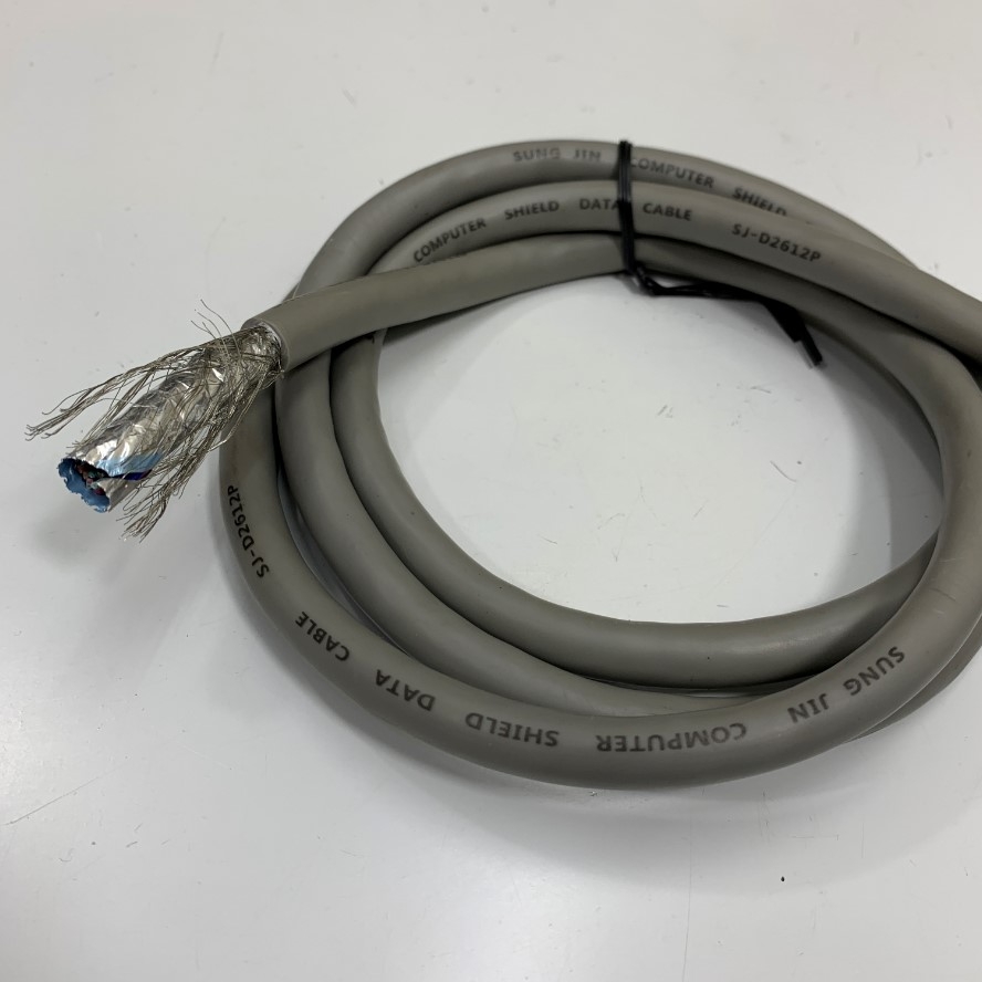 Cáp Điều Khiển Chuyển Động Dài 1M 3.3ft SUNG JIN 25 Core x 0.17mm² 26AWG Shielded Cable OD Ø 10mm in Kore For I/O Signal Servo Drive and Robot, Laser Marking Machine