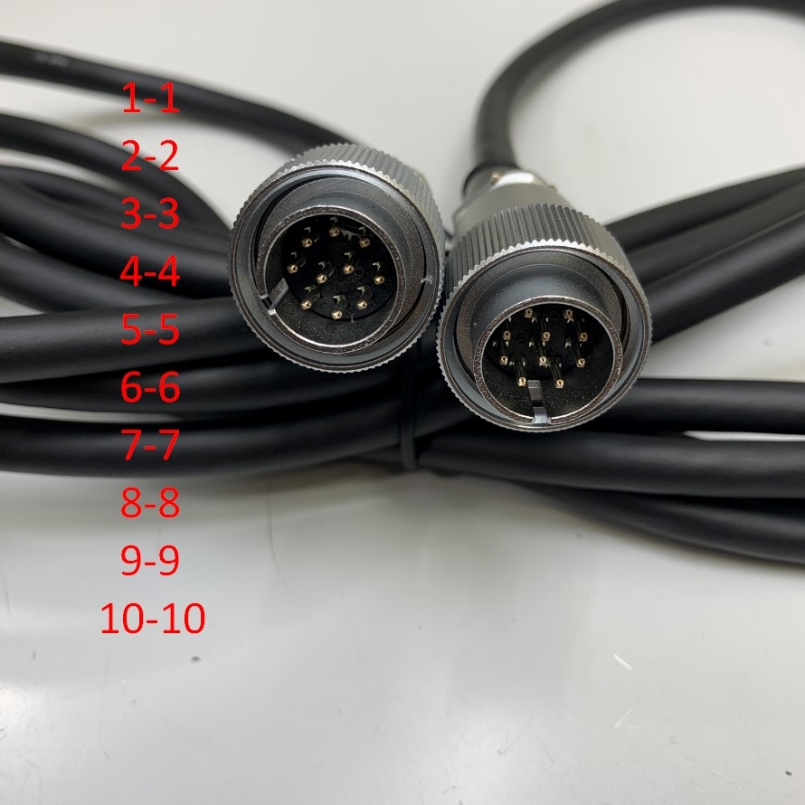 Dây Cáp Tô Vít Cho Máy Tự Động Driver Cord For Automated Machines BLF7-0612-VI HIOS Cable Hirose Circular Connector 10 Pin Male to Male Dài 3M 10ft