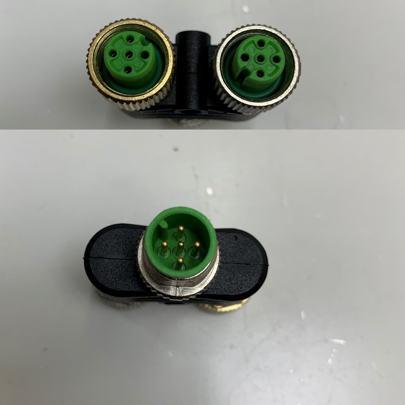 Đầu Jack T-Coupler 7000-41121 Murrelektronik Connector M12 A-Code 5 Pin Male to 2x M12 5 Pin Female