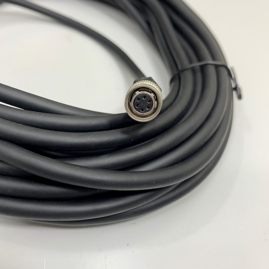 Cáp Hirose HR10A-7P-6S73 6 Pin Female to DC Female 5.5mm x 2.1mm + Trigger IO Signal Cable Dài 10M 33ft For Basler AVT GIGE Sony CCD Industrial Camera