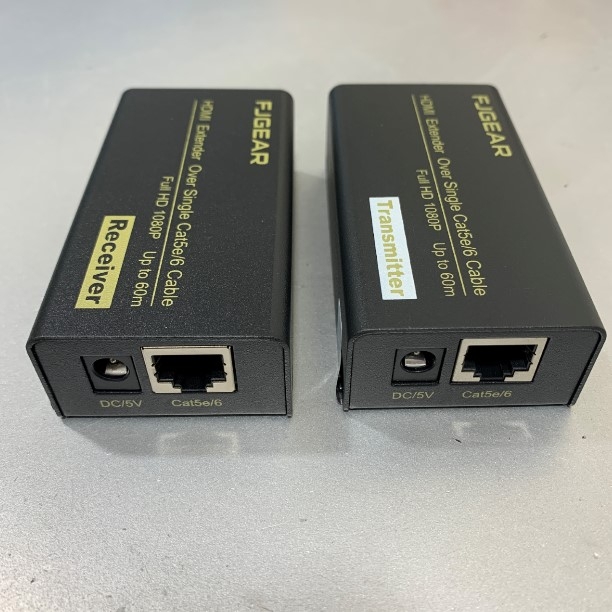 Bộ Chuyển Tín Hiệu HDMI to LAN Network Ip Extender 60 Meters Transmitter and Receiver FJGEAR FJ-HEA60 Adapter