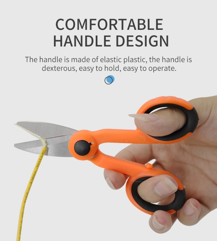 Kéo Cắt Dây Quang WLXY WL-9011Z Optic Fiber Cable Pigtail jumper Scissors with Sawtooth 3CR13 Stainless steel hand tools For cutting wire