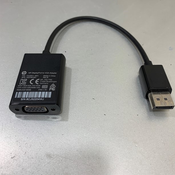 Cáp Chuyển Đổi Tín Hiệu DisplayPort to VGA Adapter Cable HP 752661-002