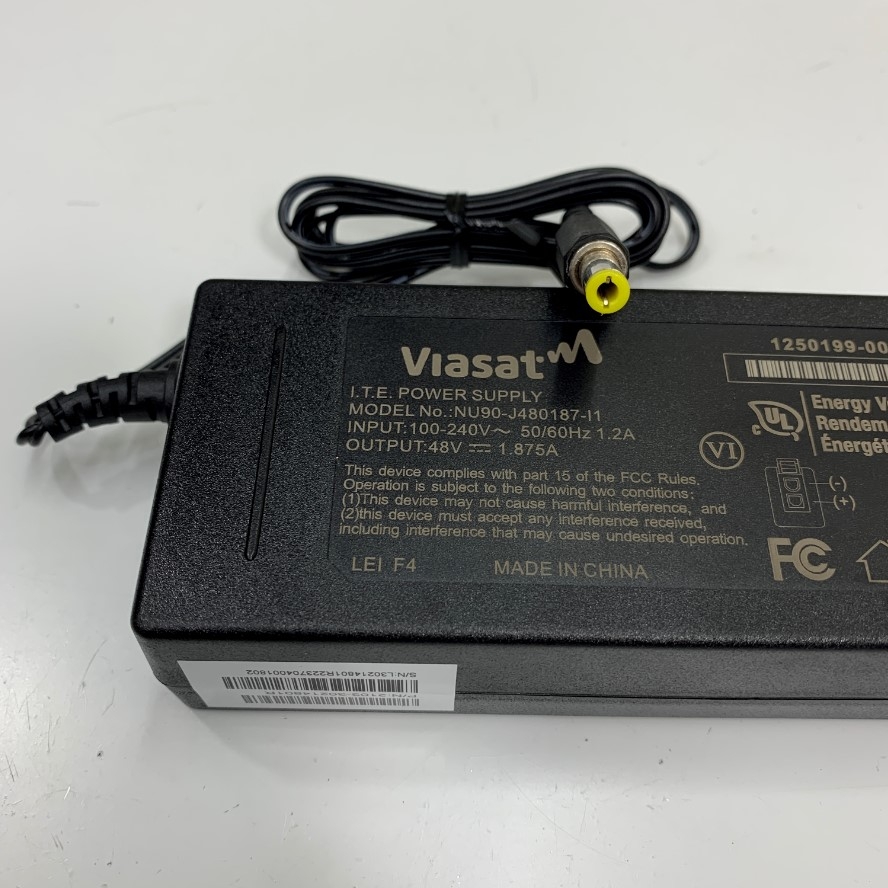 Adapter 48V 1.875A 90W VIASAT Connector Size 5.5mm x2.5mm For Gigabit PoE Switch Netgear, Switch Cisco, Dlink