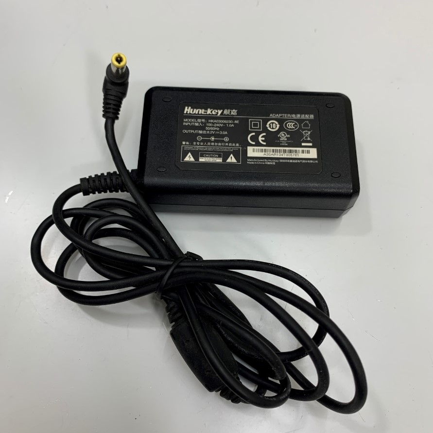 Adapter 8.2V 3A HuntKey HKA03008230-8E Connector Size 5.5mm x 2.5mm For Máy đo màu quang phổ CM-3600A Konica Minolta Color Light