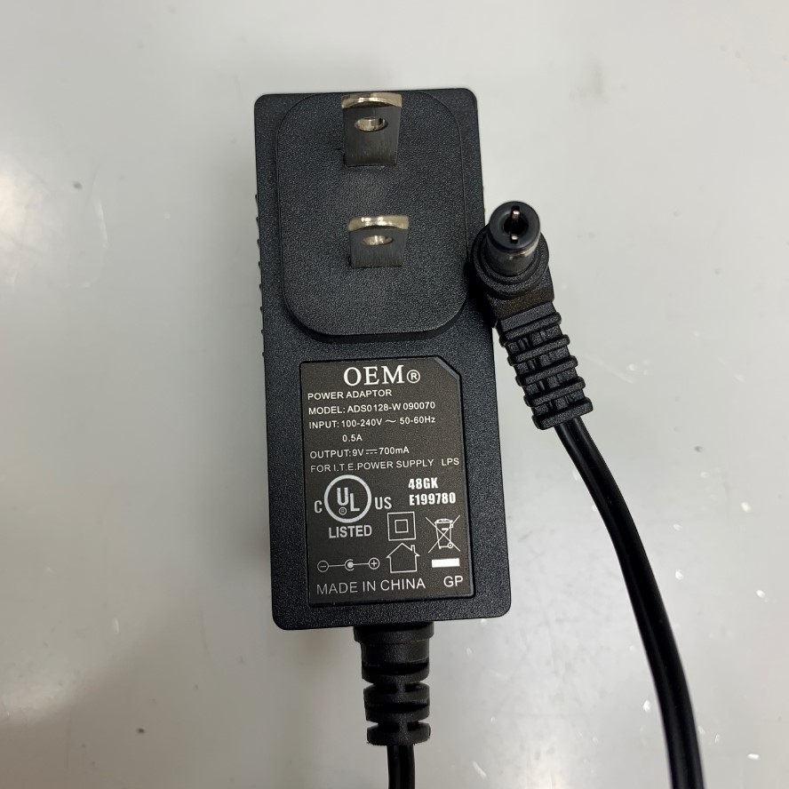 Adapter 9V 0.7A OEM ADS0128-W 090070 I.T.E Connector Tip Size 5.5mm x 2.1mm For Hioki/Milliohm Meter/3540-03, Cân Điện Tử Weighing Balance, PAX POS Systems Power Supply