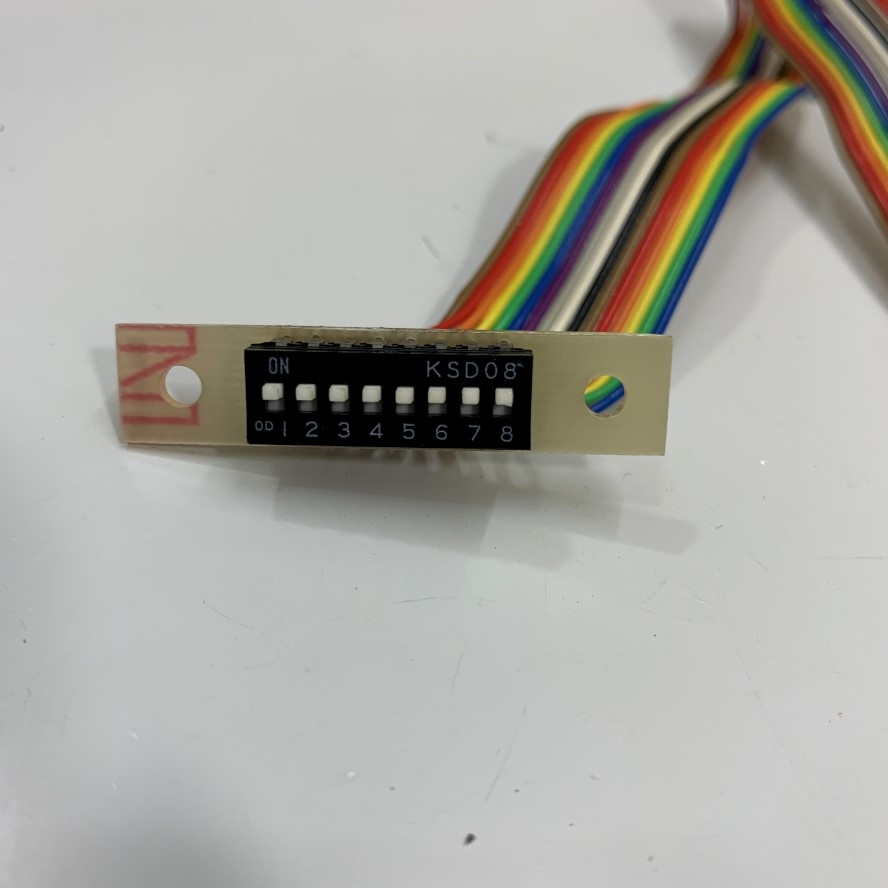 Cáp 16 Pin Flat Ribbon Rainbow IDC Female Pitch 2.54mm 2-Row to DIP switch KSD08 Cable Dài 22Cm