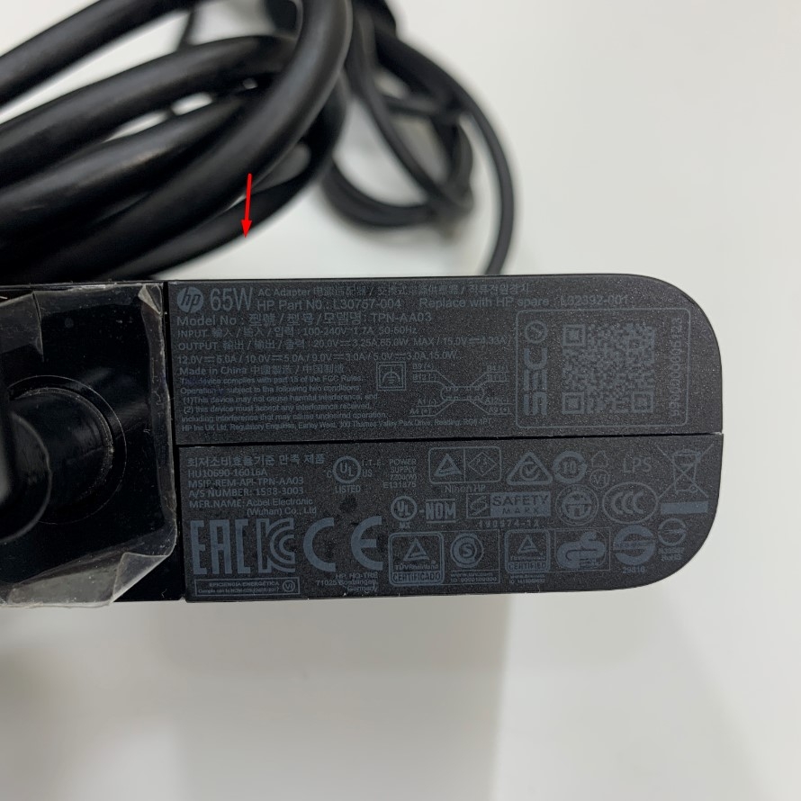 Adapter 20V 3.25A 65W HP TPN-AA03 20V 3.25A 65W Connector Size USB Type-C For HP Spectre X360 Elitebook, HP Pro Series X2 / G2