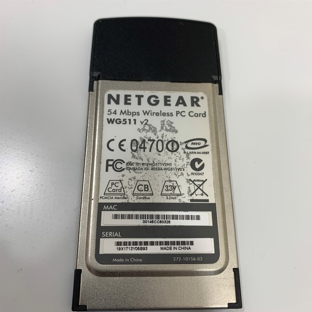 PCMCIA CardBus 54mm to Wireless Netgear WG511V2 54Mbps 802.11g Wireless Adapter